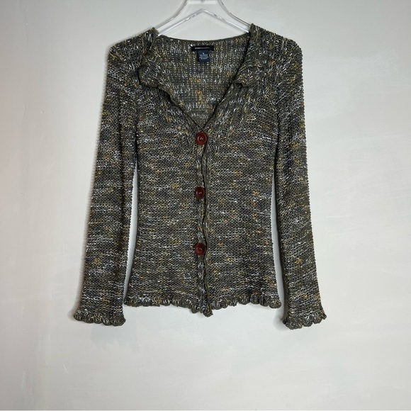 BCBGMaxAzria Sweaters - BCBGmaxazria Crochet Knit Button Down Confetti Sweater